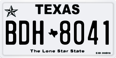 TX license plate BDH8041