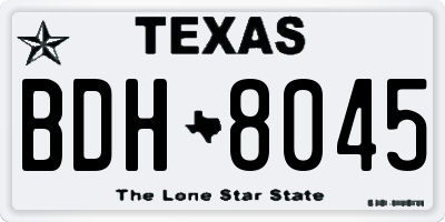 TX license plate BDH8045