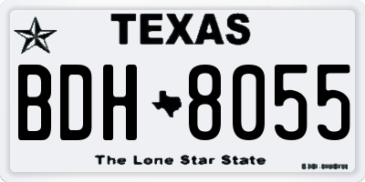 TX license plate BDH8055