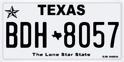 TX license plate BDH8057