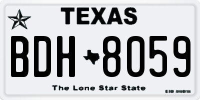 TX license plate BDH8059