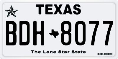 TX license plate BDH8077