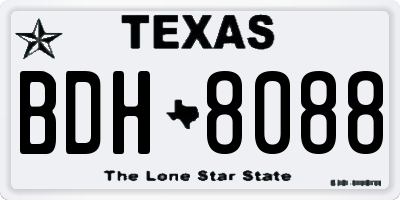 TX license plate BDH8088