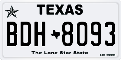 TX license plate BDH8093