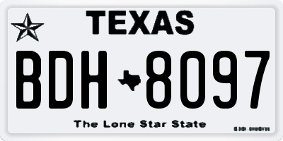 TX license plate BDH8097