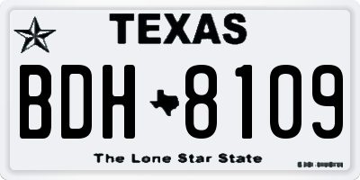 TX license plate BDH8109