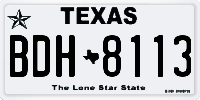 TX license plate BDH8113