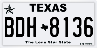 TX license plate BDH8136