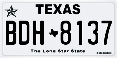 TX license plate BDH8137