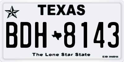 TX license plate BDH8143