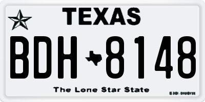 TX license plate BDH8148