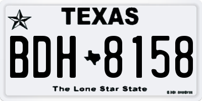 TX license plate BDH8158