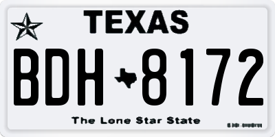 TX license plate BDH8172