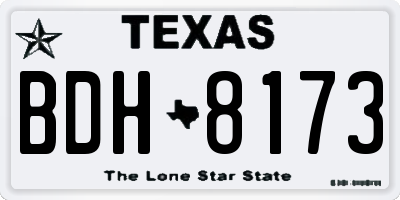 TX license plate BDH8173