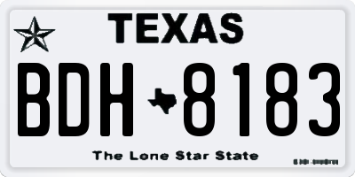 TX license plate BDH8183