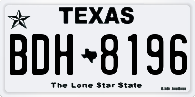 TX license plate BDH8196