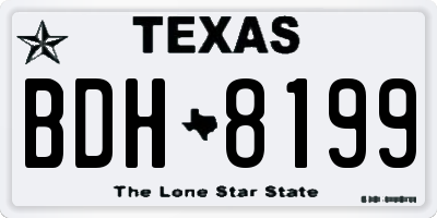 TX license plate BDH8199