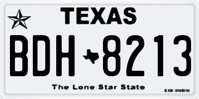 TX license plate BDH8213