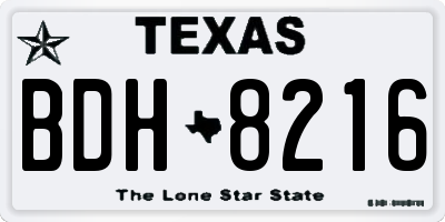 TX license plate BDH8216