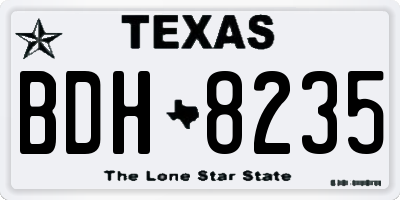 TX license plate BDH8235