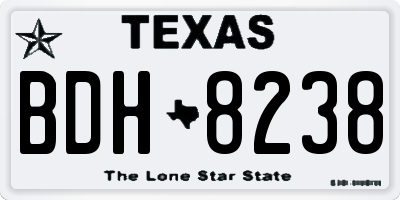 TX license plate BDH8238