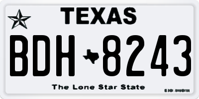 TX license plate BDH8243