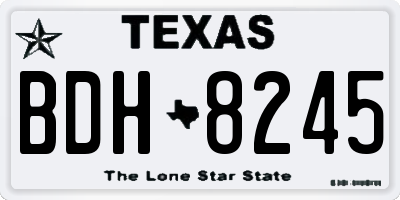 TX license plate BDH8245