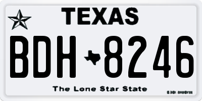 TX license plate BDH8246