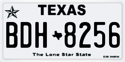TX license plate BDH8256