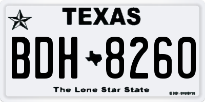 TX license plate BDH8260