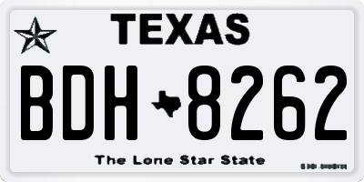 TX license plate BDH8262