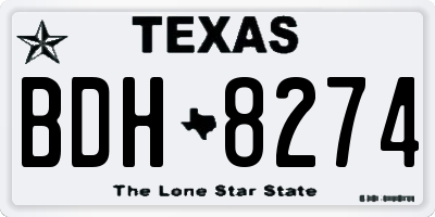TX license plate BDH8274