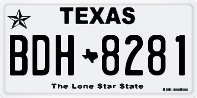 TX license plate BDH8281