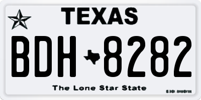 TX license plate BDH8282