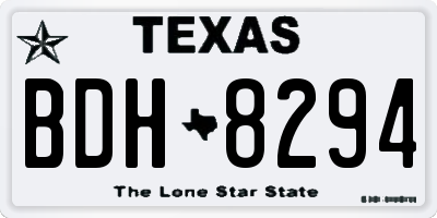 TX license plate BDH8294