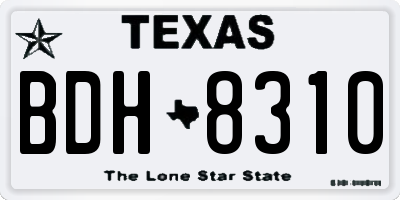 TX license plate BDH8310