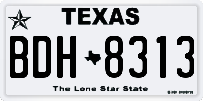 TX license plate BDH8313
