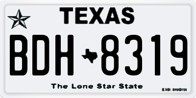 TX license plate BDH8319
