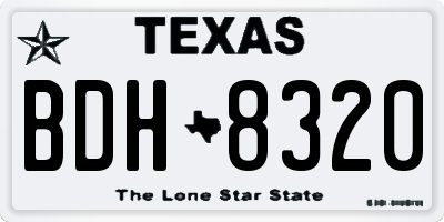 TX license plate BDH8320