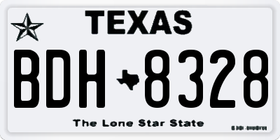 TX license plate BDH8328