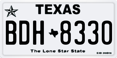 TX license plate BDH8330