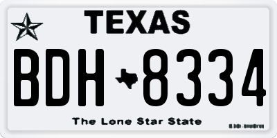 TX license plate BDH8334