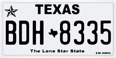 TX license plate BDH8335