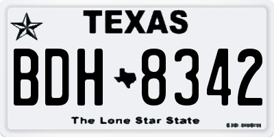 TX license plate BDH8342