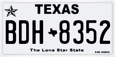 TX license plate BDH8352