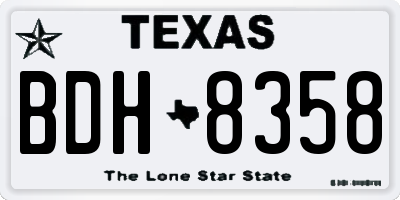 TX license plate BDH8358