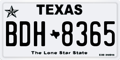 TX license plate BDH8365