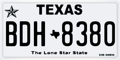 TX license plate BDH8380