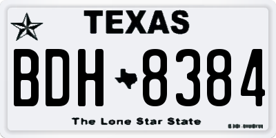TX license plate BDH8384