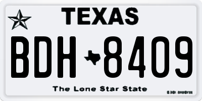 TX license plate BDH8409
